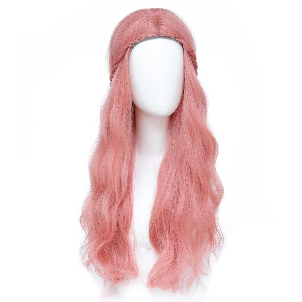 Wavy Wigs Blonde Pink Hippie Princess Cosplay Party Halloween Costume